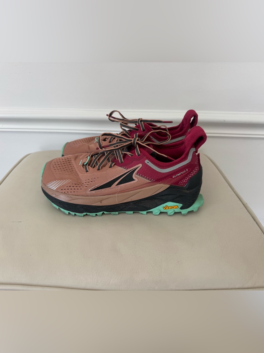 Altra Women's Trail Shoes in Rosewood, Burgundy & Mint